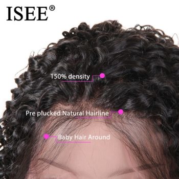 ISEE HAIR Curly Bob Lace Front Wigs For Women Kinky Curly Lace Front Wig 360 Lace Frontal Wig Brazilian Curly Human Hair Wigs - Image 4