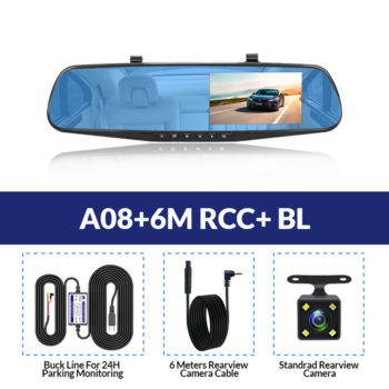 E-ACE Full HD 1080P Car Dvr Camera Auto 4.3 Inch Rearview Mirror Digital Video Recorder Dual Lens Registratory Camcorder - Image 7