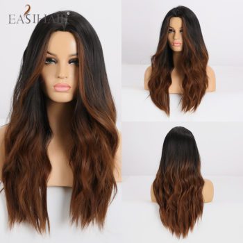 EASIHAIR Long Ombre Blonde Wigs for Middle Part Heat Resistant Synthetic Wigs Afro Women Wavy Cosplay Natural Hair Wigs - Image 12