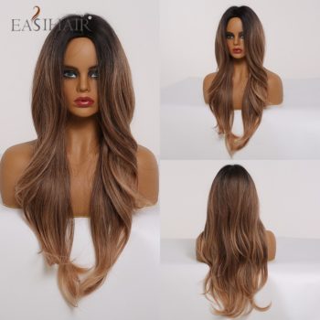 EASIHAIR Long Light Blonde Ombre Natural Wave Style Wigs Heat Resistant Synthetic Wigs Middle Part Hair Cosplay Wigs for Women - Image 17