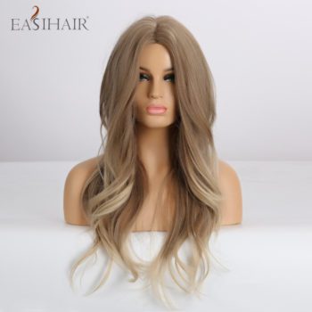 EASIHAIR Long Ombre Blonde Wigs for Middle Part Heat Resistant Synthetic Wigs Afro Women Wavy Cosplay Natural Hair Wigs - Image 2
