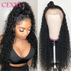 Curly Human Hair Wig Brazilian Deep Wave Wig Lace Front Human Hair Wigs For Black Women 150 Density  Pre Plucked Glueless Wigs