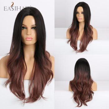 EASIHAIR Long Ombre Blonde Wigs for Middle Part Heat Resistant Synthetic Wigs Afro Women Wavy Cosplay Natural Hair Wigs - Image 4