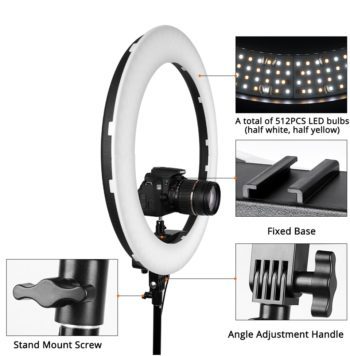 Travor LED Ring Light 18 Inch Ring Lamp Photo light ring With Tripod Phone holder for YouTube makeup Studio photography ringligt - Image 7