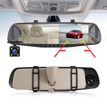 E-ACE Full HD 1080P Car Dvr Camera Auto 4.3 Inch Rearview Mirror Digital Video Recorder Dual Lens Registratory Camcorder - Image 4