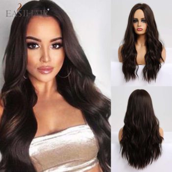 EASIHAIR Long Ombre Blonde Wigs for Middle Part Heat Resistant Synthetic Wigs Afro Women Wavy Cosplay Natural Hair Wigs - Image 7