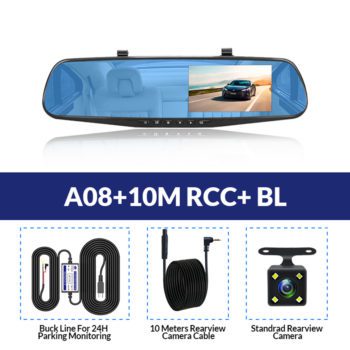 E-ACE Full HD 1080P Car Dvr Camera Auto 4.3 Inch Rearview Mirror Digital Video Recorder Dual Lens Registratory Camcorder - Image 8