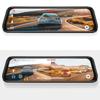 AZDOME Car dvr PG12 Dual Lens Rear View Camera 10" Full-Screen Touching 1296P Dash Cam Streaming Media Night Vision Dash camera