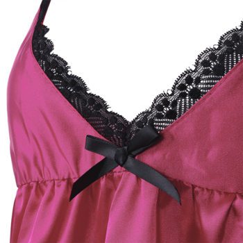 Plus Size 6 Colors Women Lace V-Necklace Sling Sleeping - Image 10
