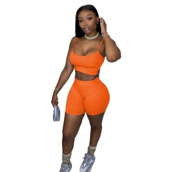 Co Ord Tracksuit Women Sportwear Summer Clothes for Women Crop Top Biker Shorts Set 2 Piece Sets Womens Outfits Ensemble Femme