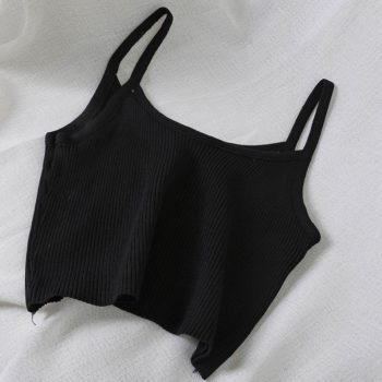 HELIAR Women Tops Knitting Camisoles Female Solid Camis Street Camisole Ladies Camis With Straps Spaghetti Crop Tops Women