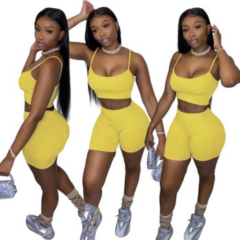 Co Ord Tracksuit Women Sportwear Summer Clothes for Women Crop Top Biker Shorts Set 2 Piece Sets Womens Outfits Ensemble Femme