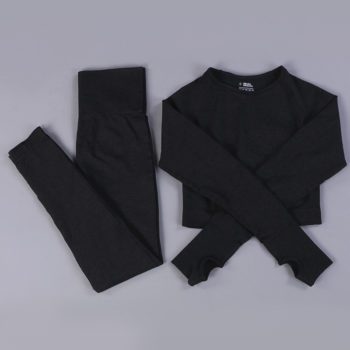 7 Colors GYMS Seamless Yoga Set Fitness Sport Suits Gym Set Clothing Crop Top Shirts High Waist Running Leggings Pants - Image 18
