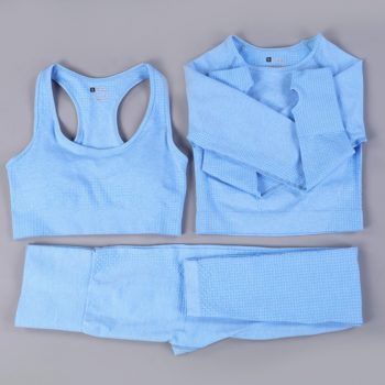 7 Colors GYMS Seamless Yoga Set Fitness Sport Suits Gym Set Clothing Crop Top Shirts High Waist Running Leggings Pants - Image 26