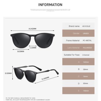 AEVOGUE New Women Polarized Korean Fashion Sunglasses Men Driving Retro Outdoor Glasses Brand Design UV400 AE0816