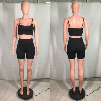 Co Ord Tracksuit Women Sportwear Summer Clothes for Women Crop Top Biker Shorts Set 2 Piece Sets Womens Outfits Ensemble Femme