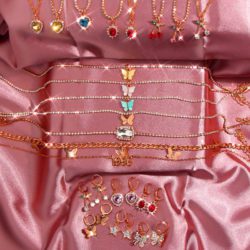 Flatfoosie Boho Cute Butterfly Cherry Drop Earrings For Women Gold Color Crystal Earrings Female Statement Jewelry