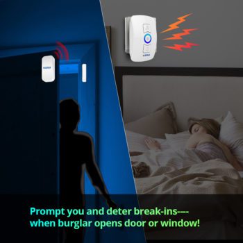 KERUI M525 Home Security Welcome Wireless Doorbell Smart Chimes Doorbell Alarm LED light 32 Songs with Waterproof Touch Button
