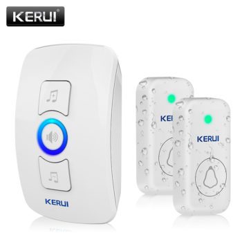 KERUI M525 Home Security Welcome Wireless Doorbell Smart Chimes Doorbell Alarm LED light 32 Songs with Waterproof Touch Button