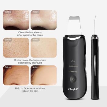 Professional Ultrasonic Facial Skin Scrubber Ion Deep Face Cleaning Peeling Rechargeable Skin Care Device Beauty Instrument 42
