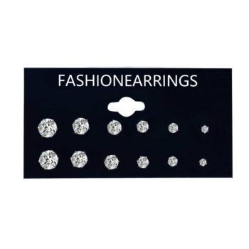 EN 12 Pairs Flower Women'S Earrings Set Pearl Crystal Stud Earrings Boho Geometric Tassel Earrings For Women Jewelry Gift