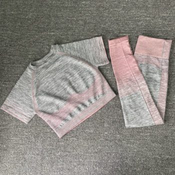 Seamless Women Yoga Set Long Sleeve Top High Waist Sport Leggings Gym Clothes Sport Suit short Gym Suit Fitness Sets for Women