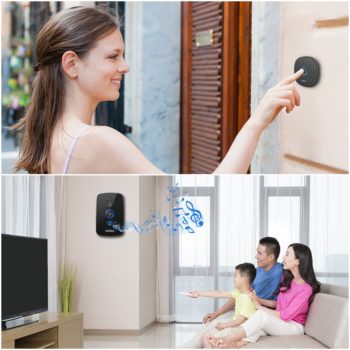 KERUI M525 Home Security Welcome Wireless Doorbell Smart Chimes Doorbell Alarm LED light 32 Songs with Waterproof Touch Button
