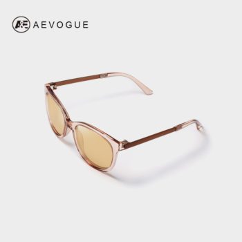 AEVOGUE Polarized Sunglasses Women Popupar Transparent Frame Cat Eye Sun Glasses Vintage Oculos Ladies UV400 AE0654