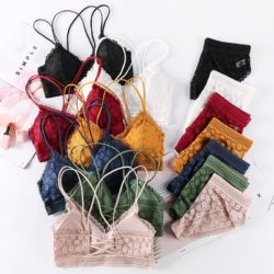 Women Lace Bra Sets Seamless Underwear Backless Vest Panties Padded Bralette Lingerie Ultrathin Briefs Female Intimates #F