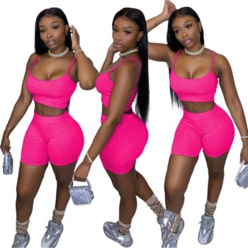 Co Ord Tracksuit Women Sportwear Summer Clothes for Women Crop Top Biker Shorts Set 2 Piece Sets Womens Outfits Ensemble Femme