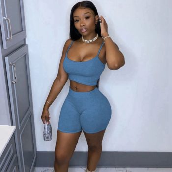 Co Ord Tracksuit Women Sportwear Summer Clothes for Women Crop Top Biker Shorts Set 2 Piece Sets Womens Outfits Ensemble Femme
