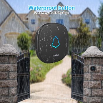KERUI M525 Home Security Welcome Wireless Doorbell Smart Chimes Doorbell Alarm LED light 32 Songs with Waterproof Touch Button