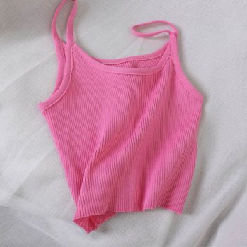 HELIAR Women Tops Knitting Camisoles Female Solid Camis Street Camisole Ladies Camis With Straps Spaghetti Crop Tops Women