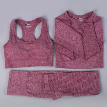 7 Colors GYMS Seamless Yoga Set Fitness Sport Suits Gym Set Clothing Crop Top Shirts High Waist Running Leggings Pants - Image 11