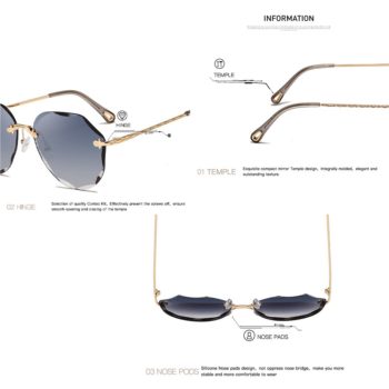 AEVOGUE Sunglasses For Women ladies Rimless Diamond cutting Lens Brand Designer Ocean Shades Vintage Sun Glasses AE0637