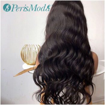 Synthetic Wigs for Black Women Loose Wave Natural Density Long Black Wigs PerisModa Heat Resistant Synthetic Lace Front Wigs