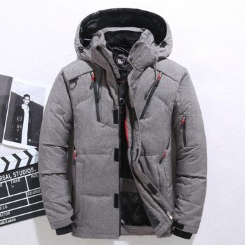 Down Jacket Male Winter Parkas Men -20 Degree White Duck Down Jacket Hooded Outdoor Thick Warm Padded Snow Coat Oversized M-4XL