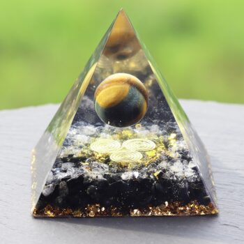 Orgone Energy Converter Orgonite Pyramid Obsidian Soothe The Soul Stone That Change The Magnetic Field Of Life Resin Jewelry