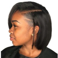 Short Lace Front Human Hair Wigs Brazilian Remy Hair Bob Wig with Pre Plucked Hairline Bleached Knots