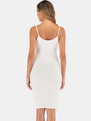 Cotton Backless Spaghetti Straps Lace Deep Neckline Long Nightgown Sleepwear
