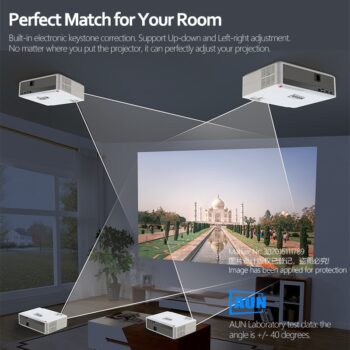 AUN Full HD Projector AKEY6/S, 6800 Lumens 1920x1080P Home Cinema(Optional Android 6.0 WIFI) HDMI VGA for GYM 4K Video Proyector