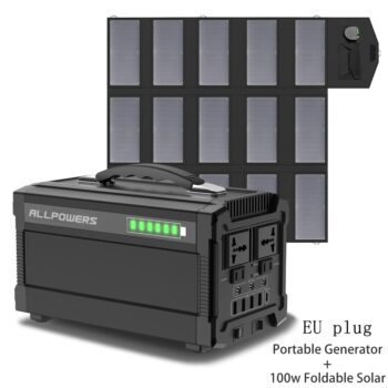 ALLPOWERS 78000mAh Portable Generator 288Wh Lithium Battery Solar charger with Solar Panel 100W Backup Supply110V 220V AC Outlet