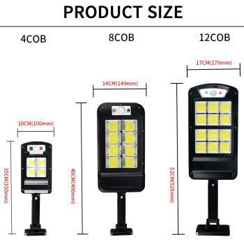 High Lumen COB Solar Lamp Powerful Remote Control Outdoor Solar Light PIR Motion Sensor Garden Wall Street Lights Decorative - Image 3